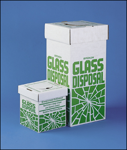 Broken glass disposal box (Benchtop model), size 20 x 20 x 25cm (p/6)